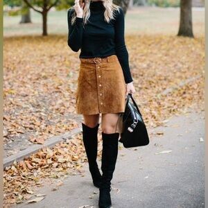 Zara Brown Suede Skirt